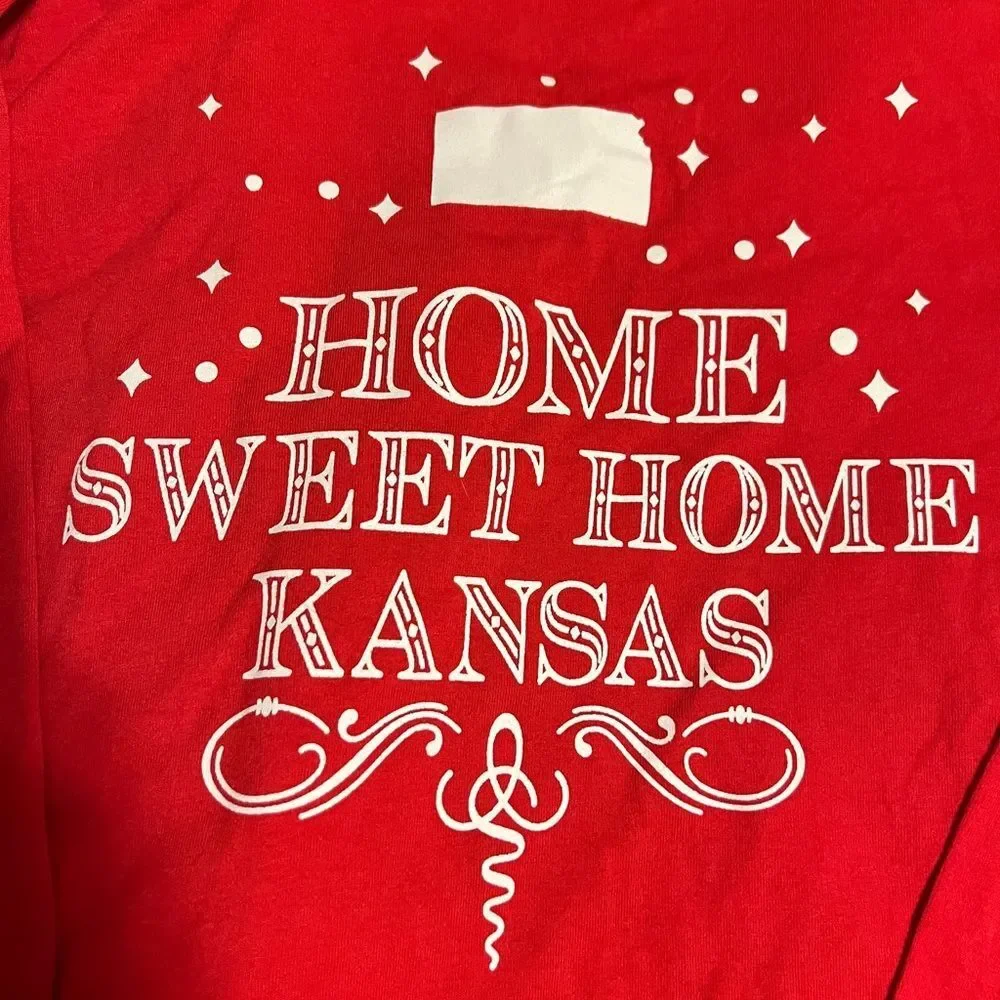 Red Long Sleeve Tee - Home Sweet Home Kansas